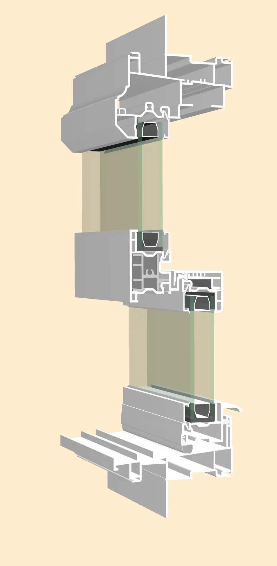 Artisan 143 Series single-hung cross-section showing frame construction